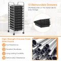 Rolling Storage Cart Organizer with 10 Compartments and 4 Universal Casters - Gallery View 33 of 66